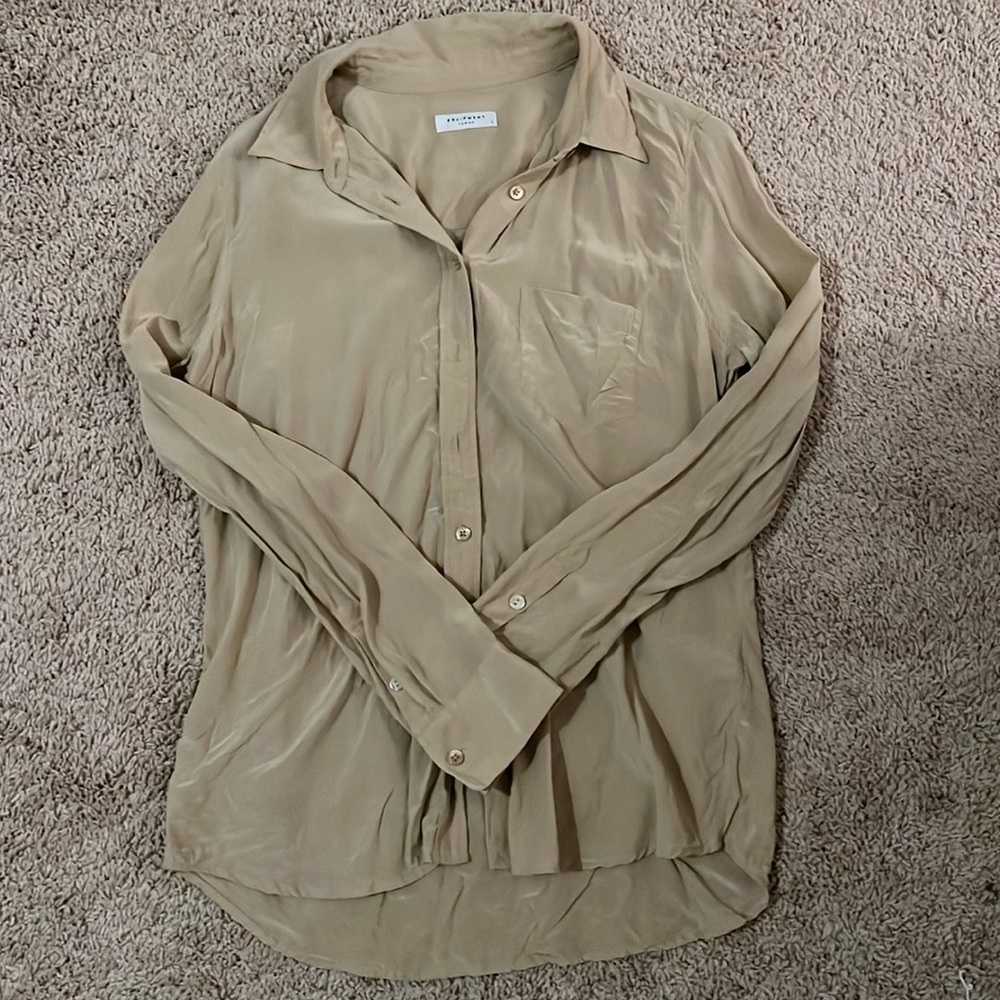 Equipment Beige Silk Button-Down Shirt